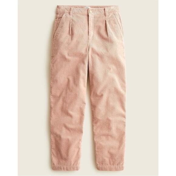 J. Crew High-rise Tapered Corduroy Pant Blush Pink Wide Wale Corduroy size 12 - Picture 1 of 9